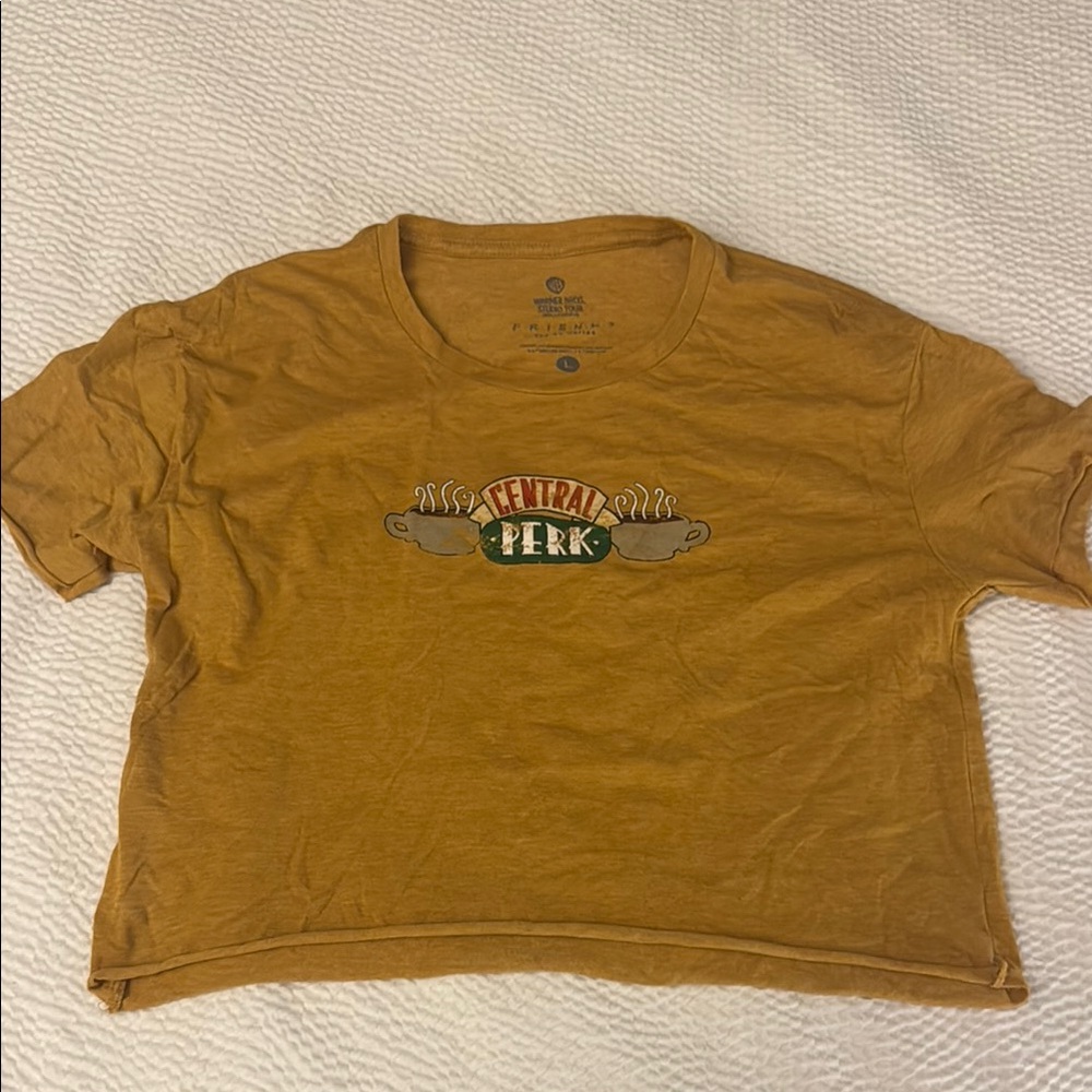 FRIENDS Central Perk Mustard Cropped T-Shirt